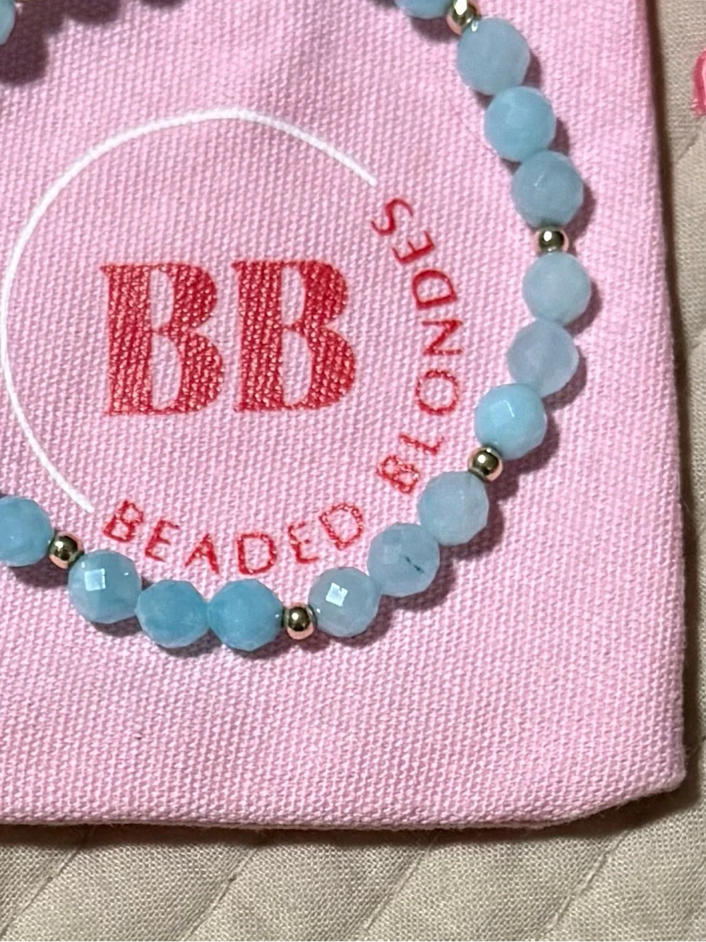 Beaded Blondes blue beaded bracelet